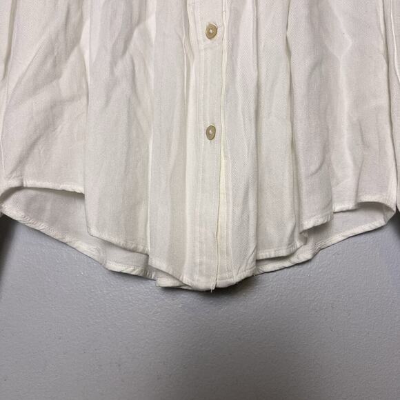 NWT Rebecca Taylor Long Sleeve Twill Blouse Sz S White - Picture 4 of 16